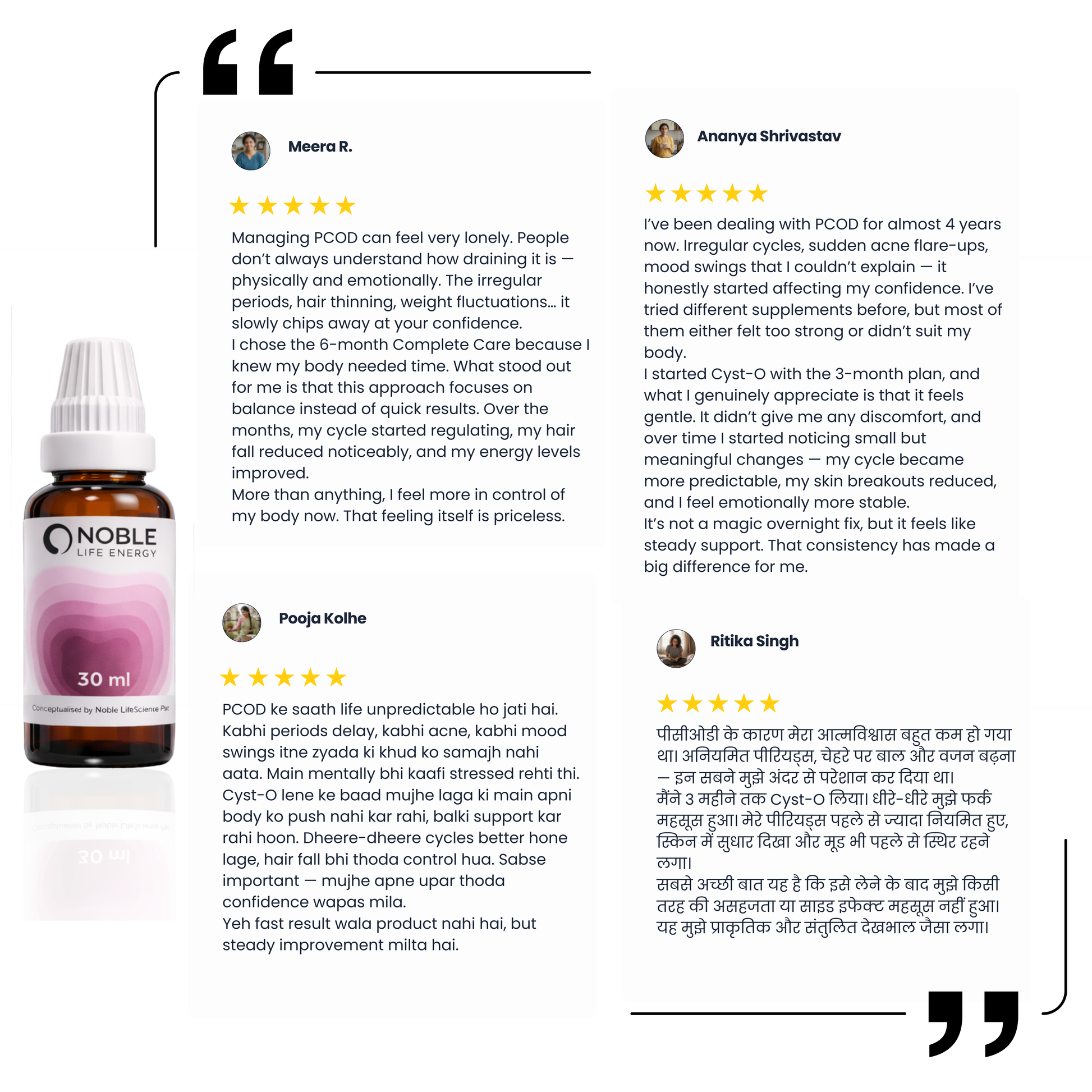 Cyst-O PCOS PCOD homeopathic drops Noble Life Energy