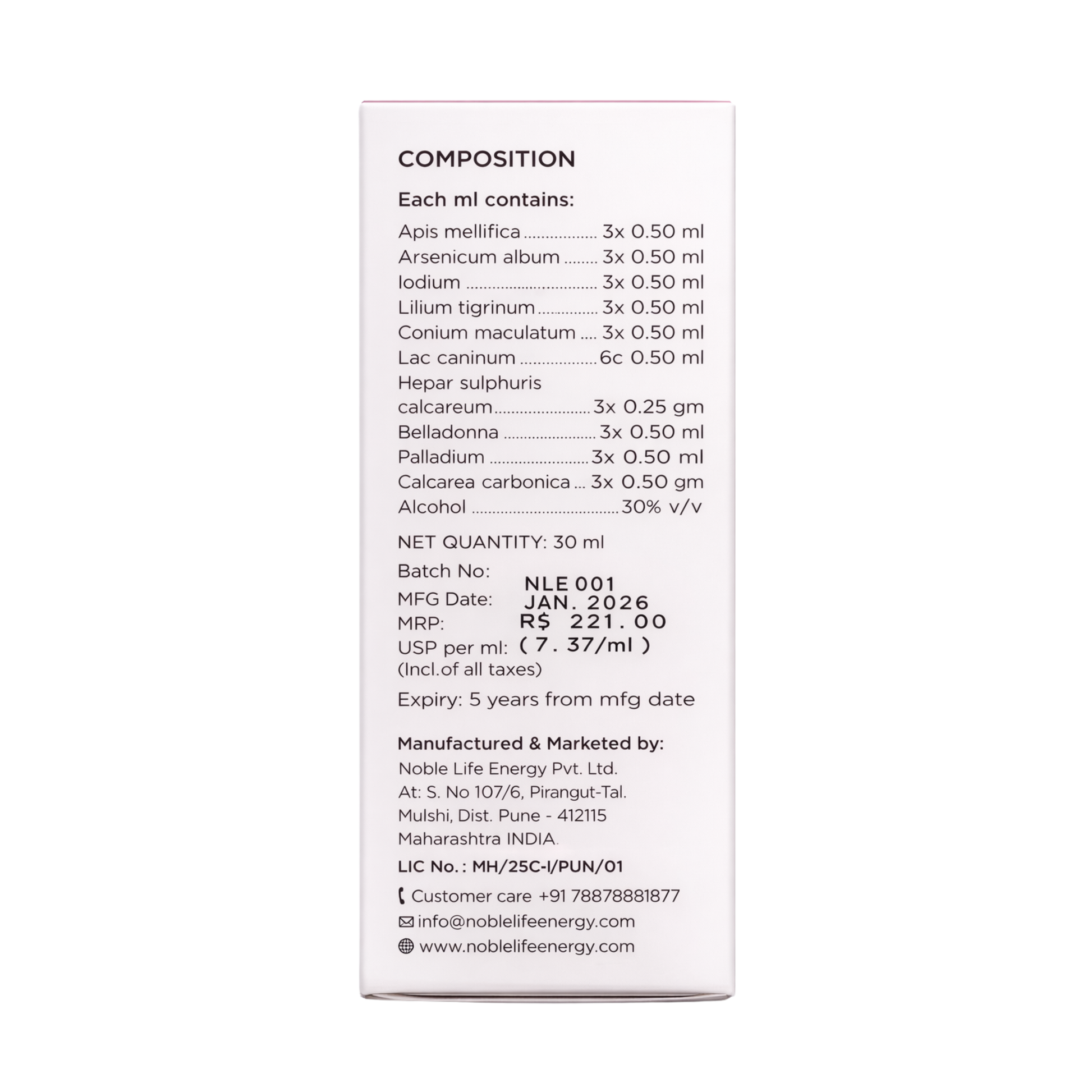 Cyst-O PCOS PCOD homeopathic drops Noble Life Energy