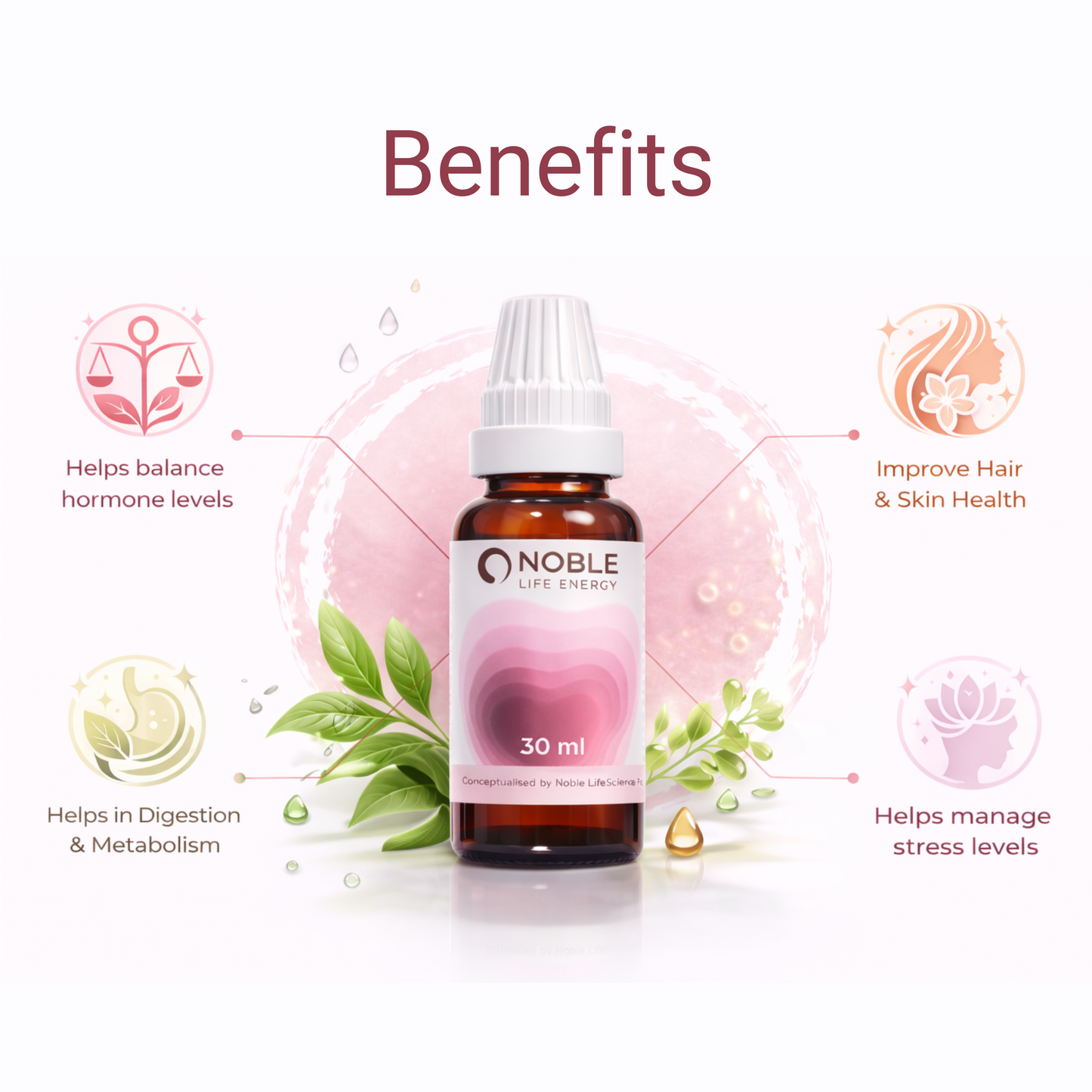 Cyst-O PCOS PCOD homeopathic drops Noble Life Energy